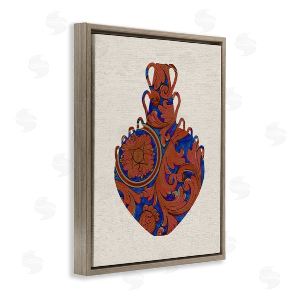 Stupell Industries Stupell Studio | Regal Blue Red Patterned Urn Modern Pottery Wall Art