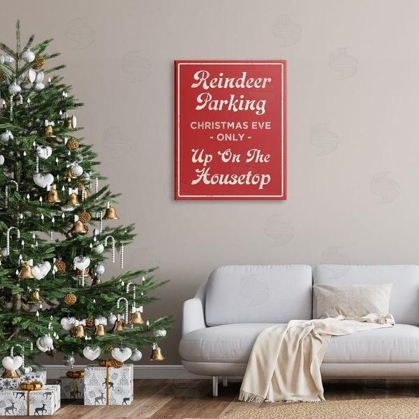 Stupell Industries Stupell Studio | Reindeer Parking Sign Festive Christmas Vintage Text Wall Art