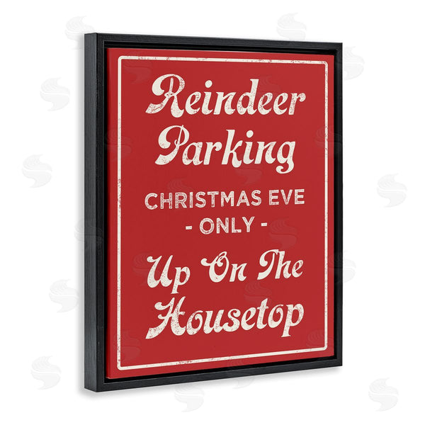 Stupell Industries Stupell Studio | Reindeer Parking Sign Festive Christmas Vintage Text Wall Art