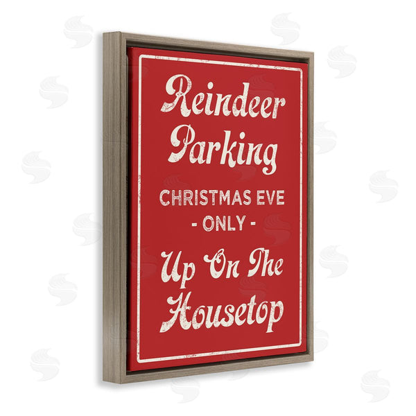 Stupell Industries Stupell Studio | Reindeer Parking Sign Festive Christmas Vintage Text Wall Art