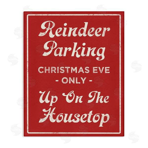 stupell industries Stupell Studio | Reindeer Parking Sign Festive Christmas Vintage Text Wall Art