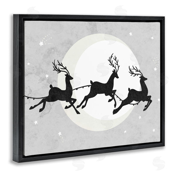 Stupell Industries Stupell Studio | Reindeers Prancing Sleigh Line Over Christmas Moon Wall Art