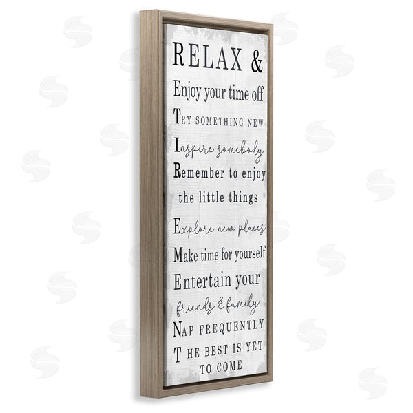 Stupell Industries Stupell Studio | Relax And Enjoy Retirement Phrases Self-Care Message