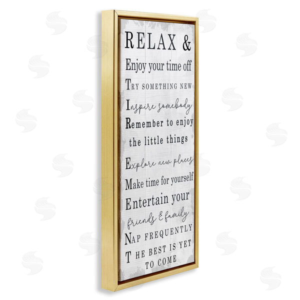Stupell Industries Stupell Studio | Relax And Enjoy Retirement Phrases Self-Care Message