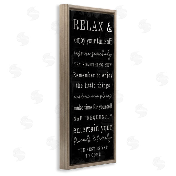 Stupell Industries Stupell Studio | Relax And Enjoy Self Care Phrases Work Break Motivational