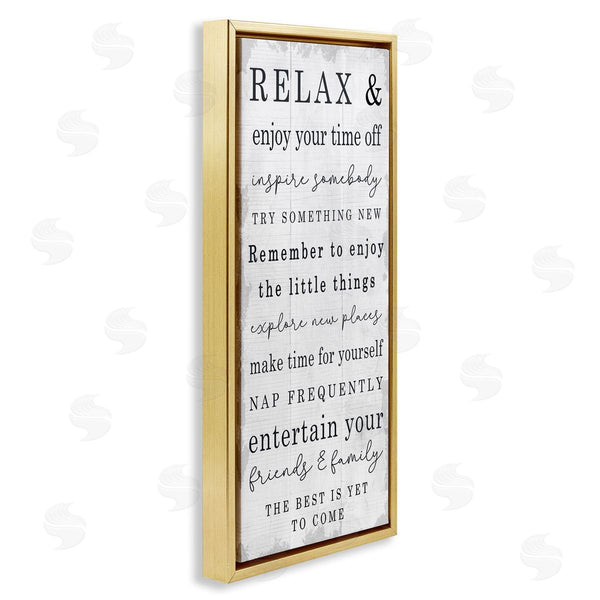 Stupell Industries Stupell Studio | Retirement Relaxation Sign White Distressed Pattern
