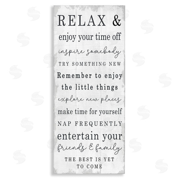 stupell industries Stupell Studio | Retirement Relaxation Sign White Distressed Pattern