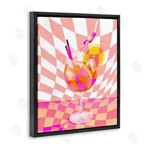 Stupell Industries Stupell Studio | Retro Checkered Summer Cocktail Wall Art
