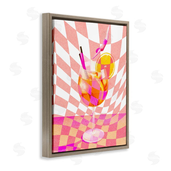 Stupell Industries Stupell Studio | Retro Checkered Summer Cocktail Wall Art