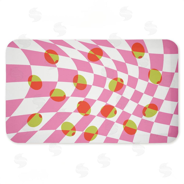 stupell industries Stupell Studio | Retro Curved Olive Abstract Anti-Fatigue Mat