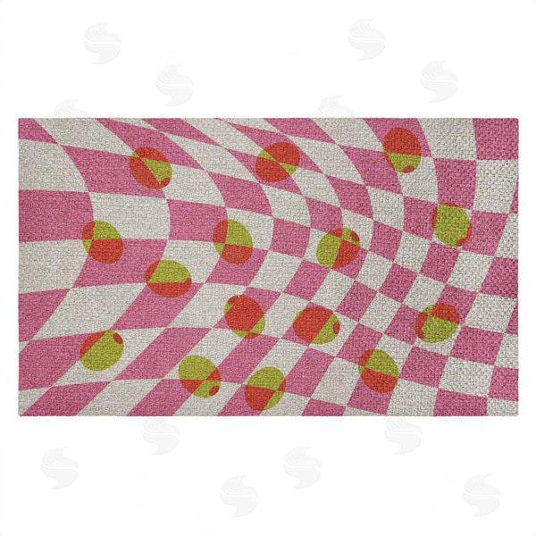 stupell industries Stupell Studio | Retro Curved Olive Abstract Faux Sisal Door Mat