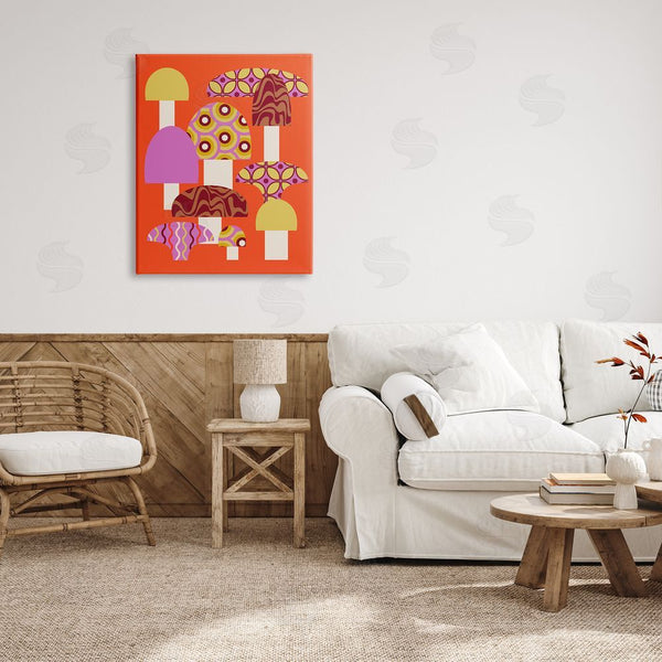 Stupell Industries Stupell Studio | Retro Patterned Mushrooms Wall Art