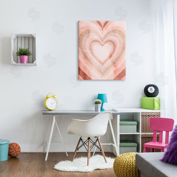 Stupell Industries Stupell Studio | Retro Pink Heart Kaleidoscopic Pop Pattern Wall Art