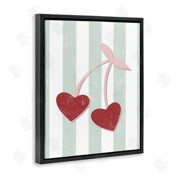 Stupell Industries Stupell Studio | Retro Pop Cherry Fruit Heart Shape Pink Fruit Wall Art