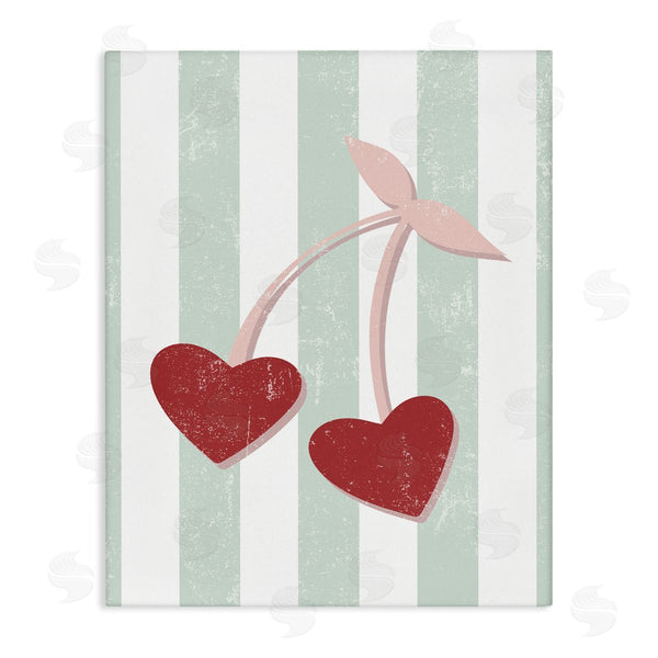 stupell industries Stupell Studio | Retro Pop Cherry Fruit Heart Shape Pink Fruit Wall Art