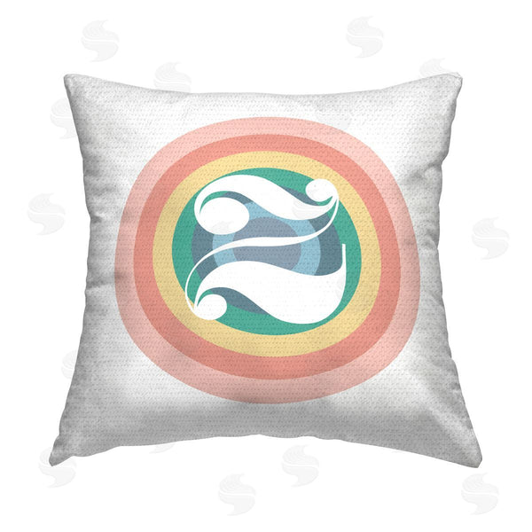 Stupell Industries Stupell Studio | Retro Rainbow Z Initial Printed Throw Pillow