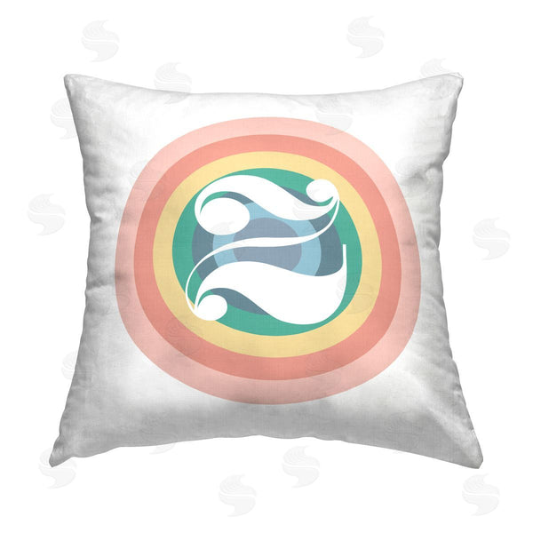 stupell industries Stupell Studio | Retro Rainbow Z Initial Printed Throw Pillow