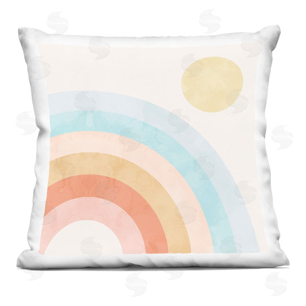 stupell industries Stupell Studio | Retro Rising Sun Pastel Arch Rainbow Printed Throw Pillow