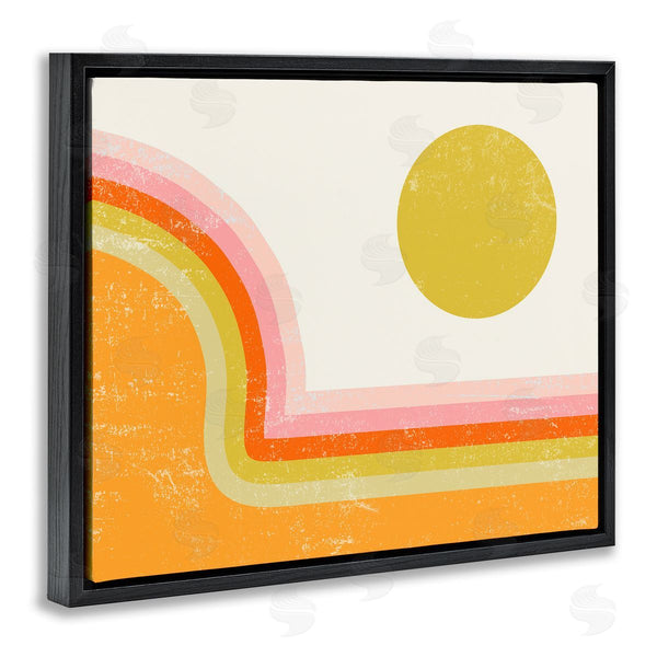 Stupell Industries Stupell Studio | Retro Summer Sun Landscape Bold Orange Pink Mountain Wall Art