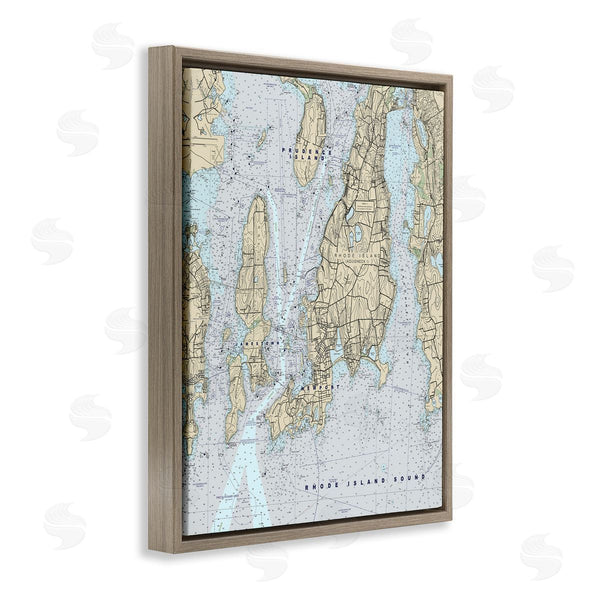 Stupell Industries Stupell Studio | Rhode Island Coastal Map Prudence Jamestown Newport Wall Art