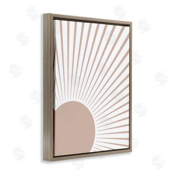 Stupell Industries Stupell Studio | Rising Sun Light Ray Pop Neutral Geometric Horizon Wall Art