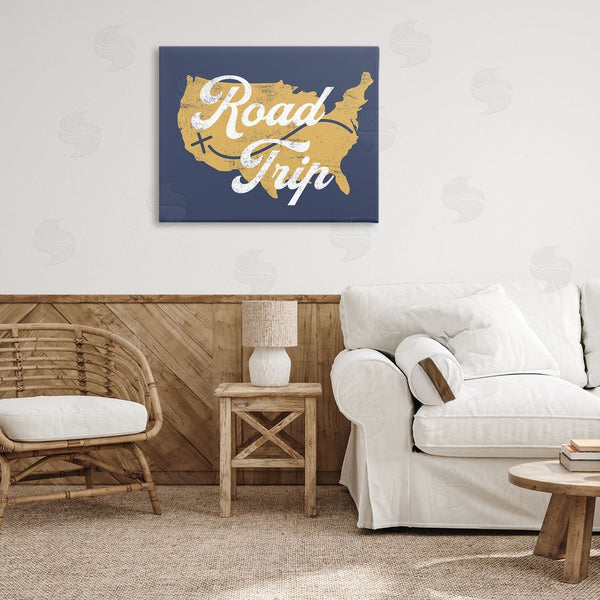 Stupell Industries Stupell Studio | Road Trip Vintage Text Traveling Country Map Wall Art