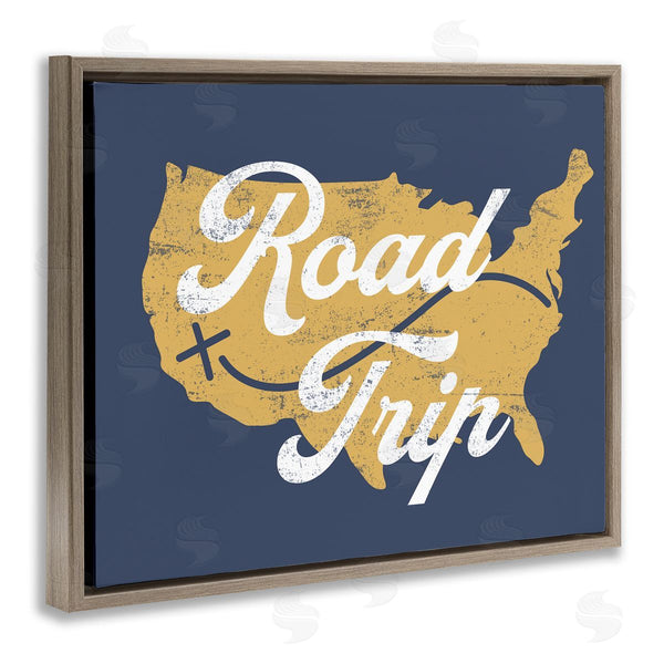 Stupell Industries Stupell Studio | Road Trip Vintage Text Traveling Country Map Wall Art