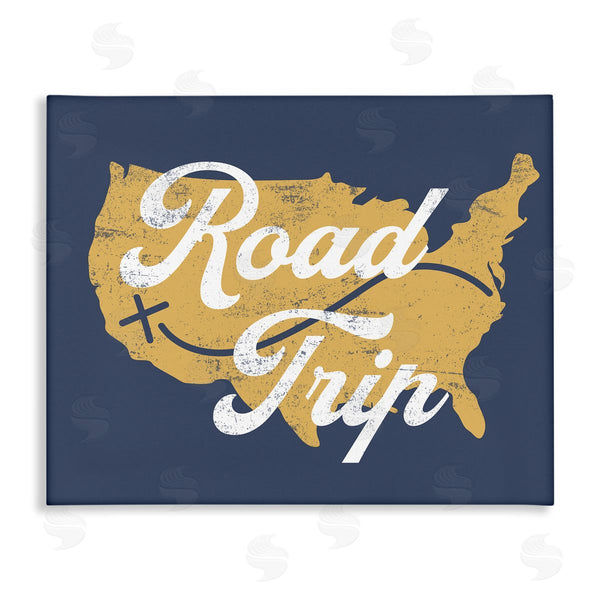 stupell industries Stupell Studio | Road Trip Vintage Text Traveling Country Map Wall Art