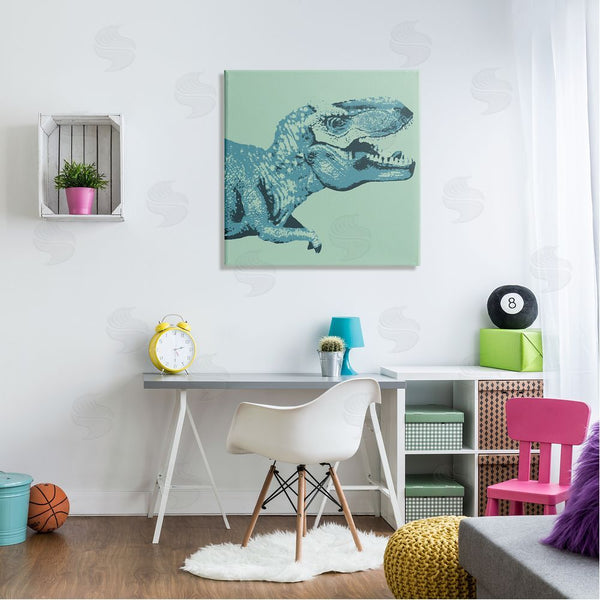 Stupell Industries Stupell Studio | Roaring T-Rex Dinosaur Vintage Stamp Style Design Wall Art