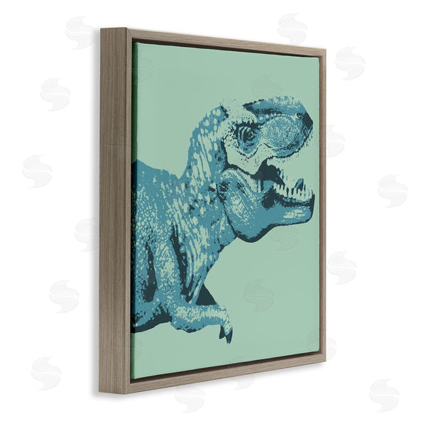 Stupell Industries Stupell Studio | Roaring T-Rex Dinosaur Vintage Stamp Style Design Wall Art