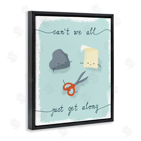 Stupell Industries Stupell Studio | Rock Paper Scissors Playful Illustration All Get Along Wall Art