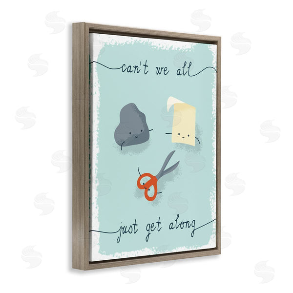 Stupell Industries Stupell Studio | Rock Paper Scissors Playful Illustration All Get Along Wall Art