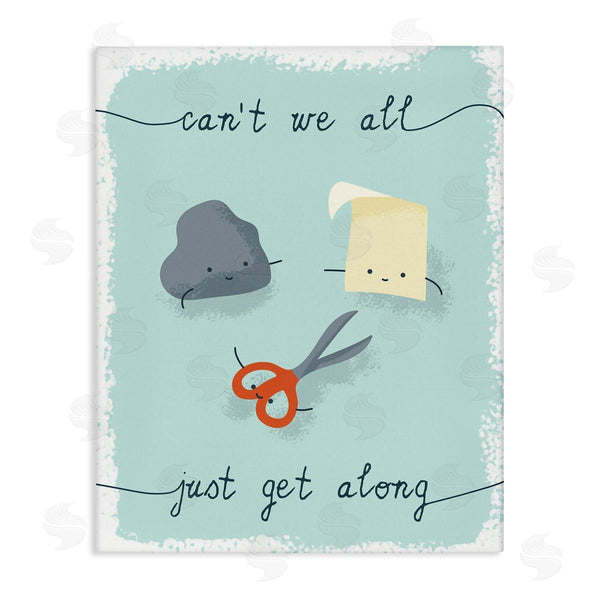 stupell industries Stupell Studio | Rock Paper Scissors Playful Illustration All Get Along Wall Art