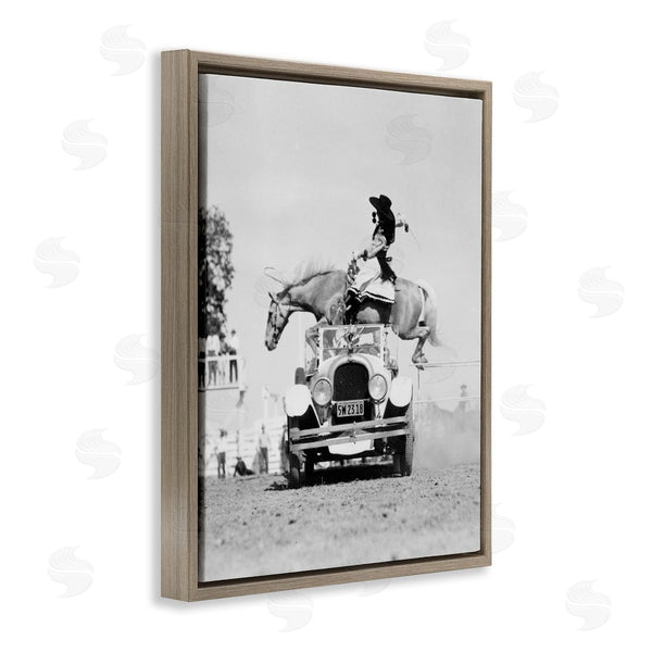 Stupell Industries Stupell Studio | Rodeo Girl Jumping Horse Wall Art