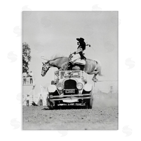 stupell industries Stupell Studio | Rodeo Girl Jumping Horse Wall Art