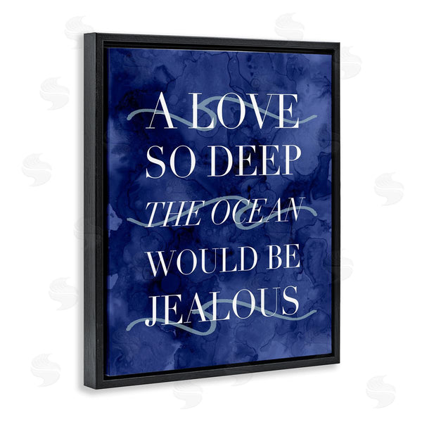 Stupell Industries Stupell Studio | Romanic Ocean Love Serif Text Watery Background Wall Art