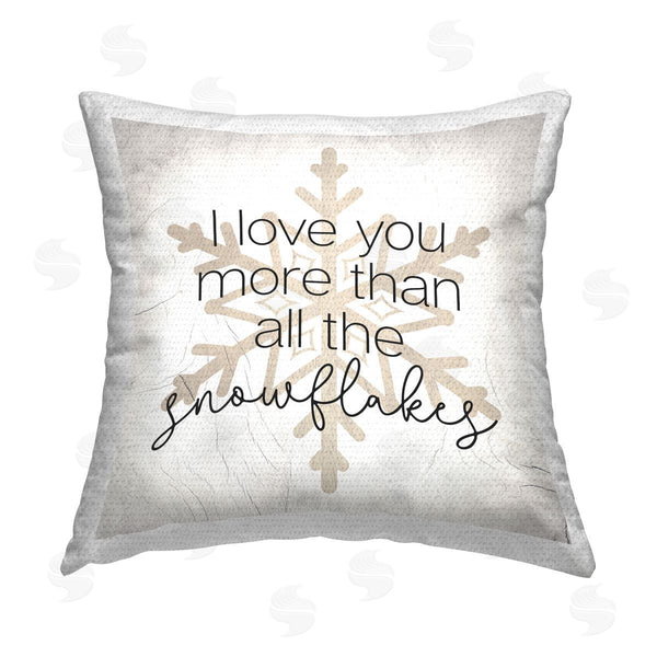 Stupell Industries Stupell Studio | Romantic Snowflakes Phrase Printed Throw Pillow