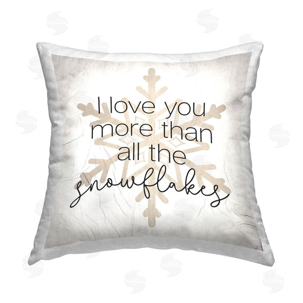 stupell industries Stupell Studio | Romantic Snowflakes Phrase Printed Throw Pillow