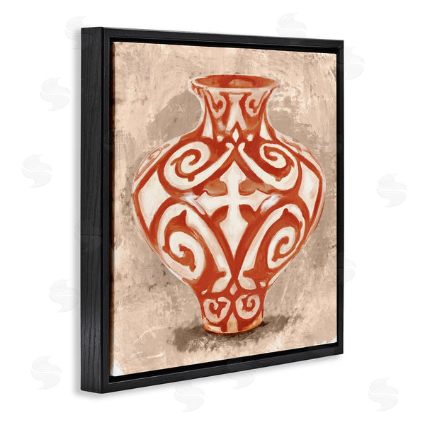 Stupell Industries Stupell Studio | Round Urn Modern Still Life Bold Red Pattern Wall Art