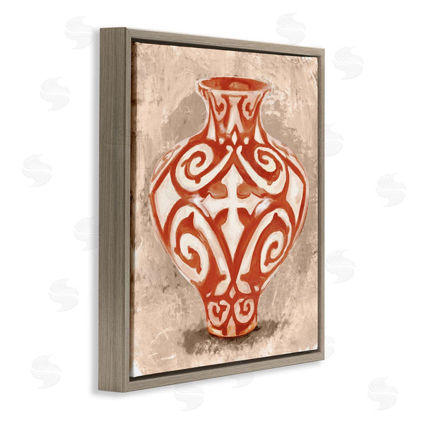 Stupell Industries Stupell Studio | Round Urn Modern Still Life Bold Red Pattern Wall Art