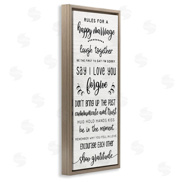 Stupell Industries Stupell Studio | Rules For Happy Marriage List Wall Art