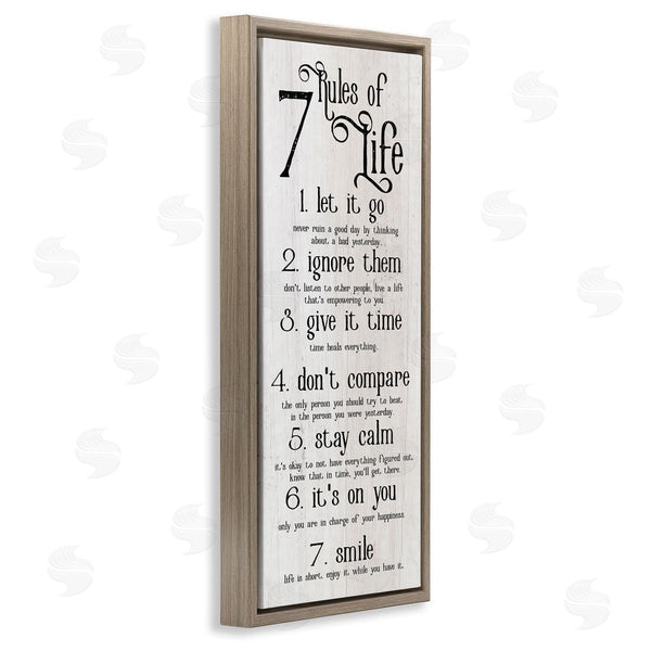 Stupell Industries Stupell Studio | Rules Of Life Motivating List Wall Art