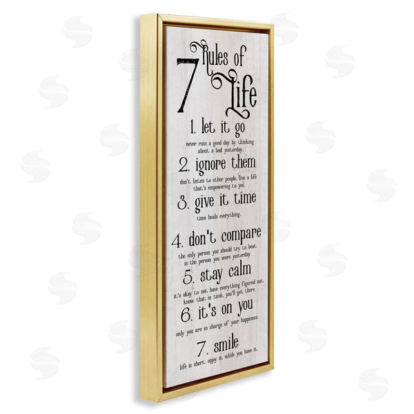 Stupell Industries Stupell Studio | Rules Of Life Motivating List Wall Art