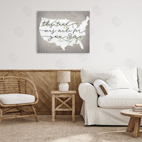 Stupell Industries Stupell Studio | Rustic Americana Cursive Typography Quote USA Map Wall Art