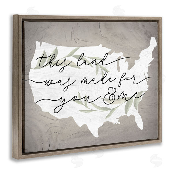 Stupell Industries Stupell Studio | Rustic Americana Cursive Typography Quote USA Map Wall Art