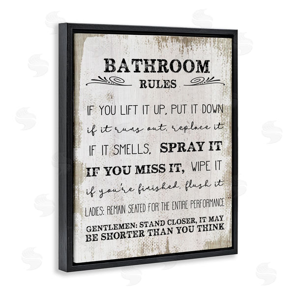 Stupell Industries Stupell Studio | Rustic Bathroom Rules Humor