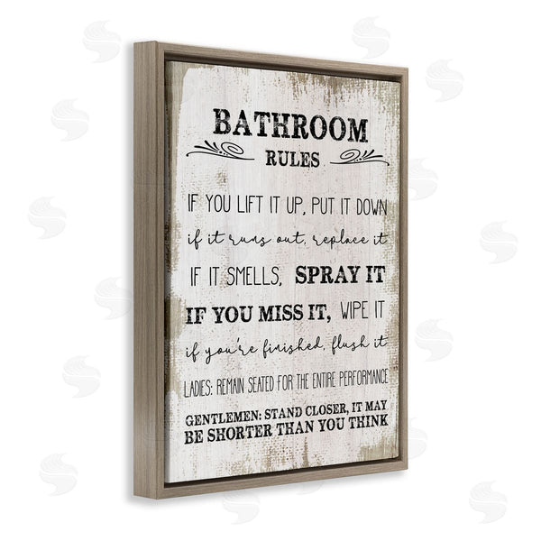 Stupell Industries Stupell Studio | Rustic Bathroom Rules Humor