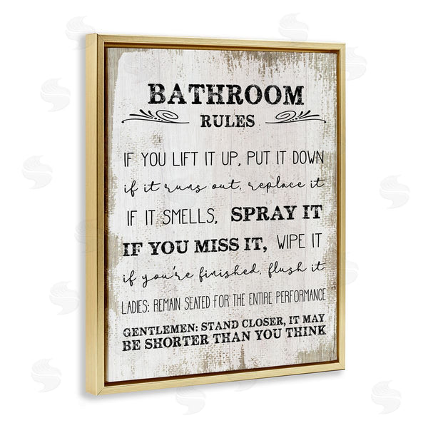 Stupell Industries Stupell Studio | Rustic Bathroom Rules Humor