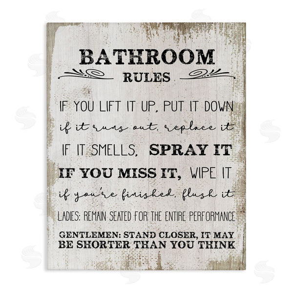 stupell industries Stupell Studio | Rustic Bathroom Rules Humor