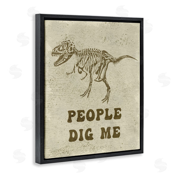 Stupell Industries Stupell Studio | Rustic Dinosaur Skeleton T-Rex People Dig Me Wall Art